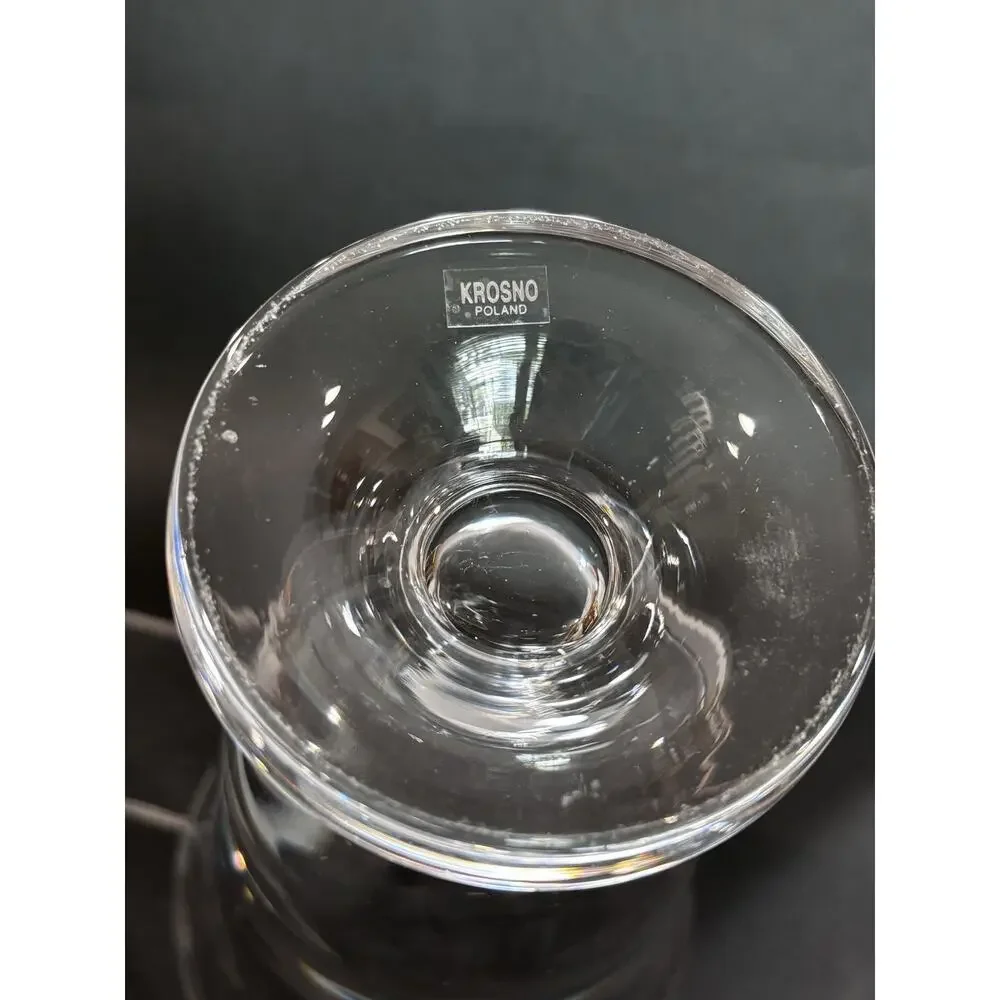 KROSNO Poland Heavy Clear Glass Pedestal Vase 11